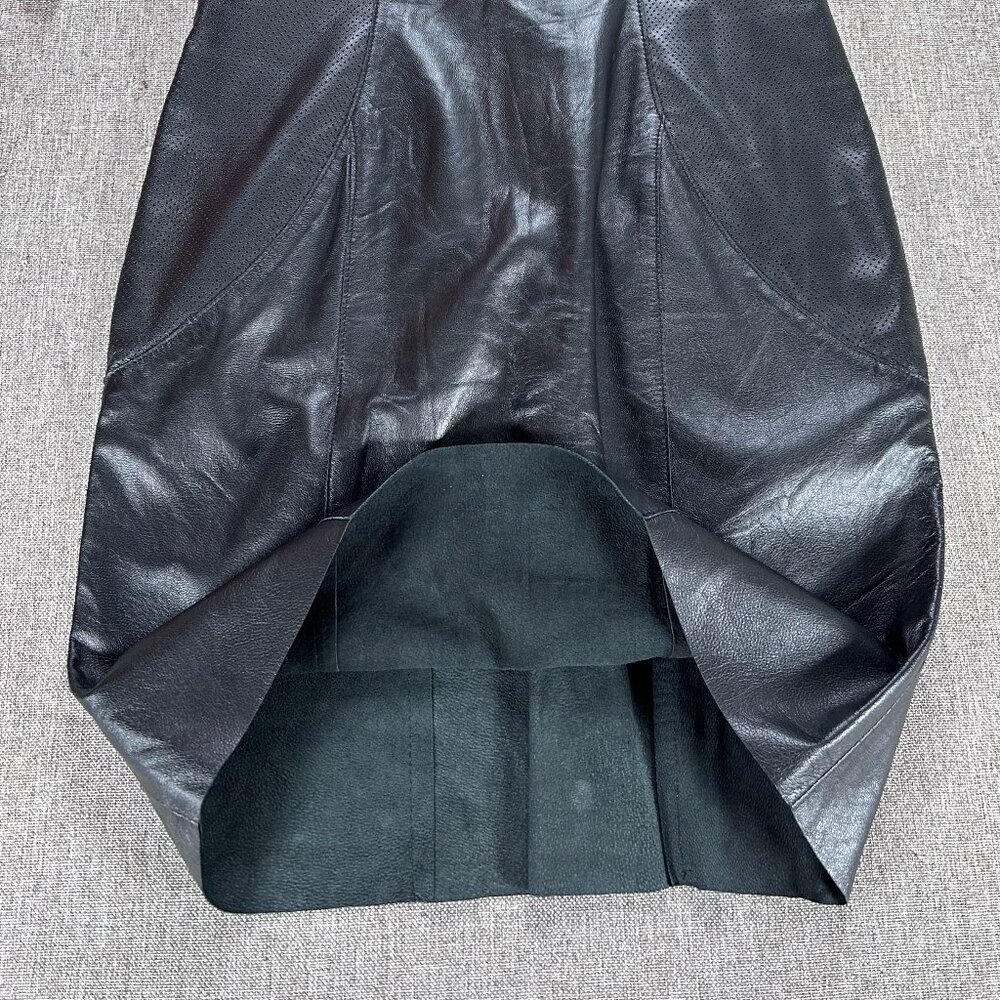 Susana Monaco 100% Lambs Leather Pencil Dress Women's 4 Black Party NWT - Picture 8 of 15